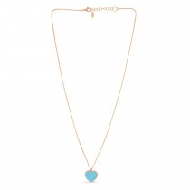 Turquoise Heart Pendant Necklace 14k Rose Gold