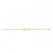 Paperclip Straight Open Bar Bracelet 14k Rose Gold