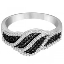 Artistic Diamond Accent & Black Diamond Ring Sterling Silver (0.40ctw)