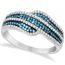 Artistic Diamond Accent & Blue Diamond Ring Sterling Silver (0.40ctw)