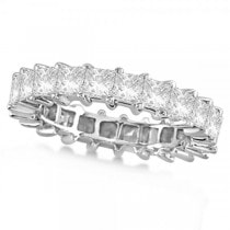 Diamond Accented Princess Cut Eternity Band in 14k White Gold (3.50ct)