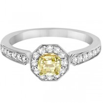 Modern Yellow Canary Diamond Engagement Ring 14k White Gold (0.56ct)