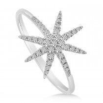 Diamond Starburst Ring 14K White Gold (0.18ct)