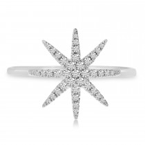 Diamond Starburst Ring 14K White Gold (0.18ct)