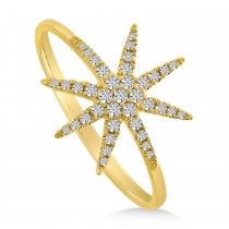Diamond Starburst Ring 14K Yellow Gold (0.18ct)