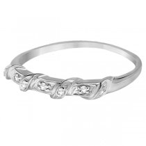 Ladies Diamond Wedding Band Ring 14K White Gold (.02ct)