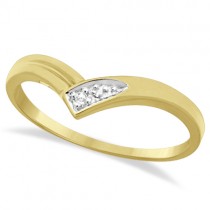 Chevron V Shaped Diamond Ring 14k Yellow Gold (0.03ct)