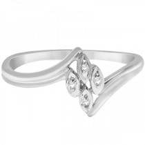 Ladies Diamond Twist Promise Ring in Sterling Silver (0.02ct)