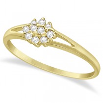 Ladies Diamond Cluster Promise Ring in 14K Yellow Gold (0.10ct)