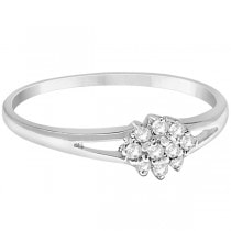 Ladies Diamond Cluster Promise Ring in 14K White Gold (0.10ct)