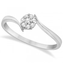 Ladies' Diamond Cluster Promise Ring in 14k White Gold (0.08ct)