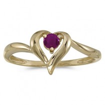 Ruby Heart Right-Hand Ring in 14k Yellow Gold (0.30ct)