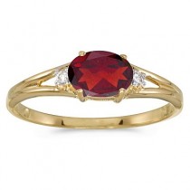 Oval Ruby & Diamond Right-Hand Ring 14K Yellow Gold (0.60ct)