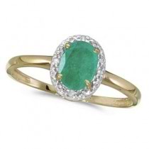 Emerald and Diamond Cocktail Ring in 14K Yellow Gold (0.75ct)