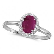 Ruby and Diamond Cocktail Ring in 14K White Gold (0.95ct)