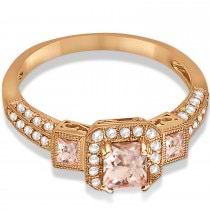 Morganite & Diamond Engagement Ring in 14k Rose Gold (1.35ctw)