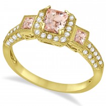 Morganite & Diamond Engagement Ring in 14k Yellow Gold (1.35ctw)