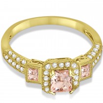 Morganite & Diamond Engagement Ring in 14k Yellow Gold (1.35ctw)
