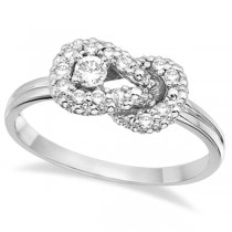 Diamond Love Knot Right-Hand Fashion Ring in 14k White Gold (0.22ct)