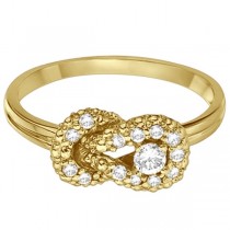 Diamond Love Knot Right-Hand Fashion Ring in 14k Yellow Gold (0.22ct)