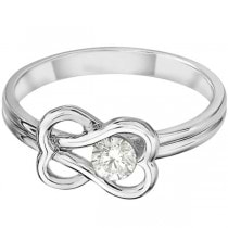 Diamond Love Knot Right-Hand Fashion Ring in 14k White Gold (0.25ct)