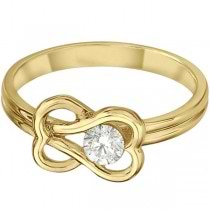 Diamond Love Knot Right-Hand Fashion Ring in 14k Yellow Gold (0.25ct)