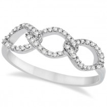 Diamond Swirl Triple Link Infinity Ring 14k White Gold (0.15ct)