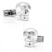 Scary Skull Cuff Links for Men or Women in Sterling Silver