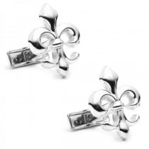 Fleur di Lis Royal Symbol Cufflinks in Sterling Silver