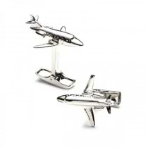 Etched Private Jet Replica Cufflinks for Men in Sterling Silver