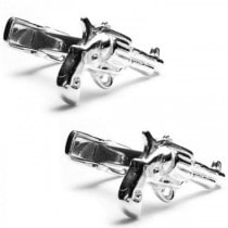 3-D Replica Revolver Cufflinks in Sterling Silver