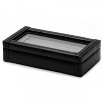 Men's Bonded Leather Cufflink Box Case Holds & Protects Twenty Pairs