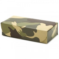 Travel Cufflink Jewelry Case Camouflage Leather Box Fits Six Pairs