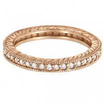 Stackable Diamond Eternity Filigree Ring Band 14k Rose Gold (0.50ct)