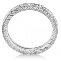 Stackable Diamond Eternity Filigree Ring Band 14k White Gold (0.50ct)