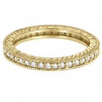 Stackable Diamond Eternity Filigree Ring Band 14k Yellow Gold (0.50ct)