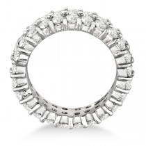 Two-Row Wide Band Diamond Eternity Ring 18k White Gold (2.50ct)