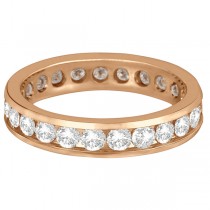 Channel-Set Diamond Eternity Ring Band 14k Rose Gold (2.25ct)