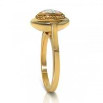 Oval Shaped Opal Ring Twisted Rope Design 14k Yellow Gold (0.76ct.)