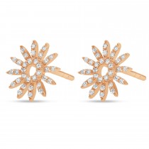 Diamond Sun Rays Earrings 14k Rose Gold (0.13ct)