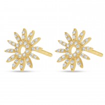 Diamond Sun Rays Earrings 14k Yellow Gold (0.13ct)