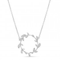 Diamond Wings Pendant Necklace 14k White Gold (0.07ct)