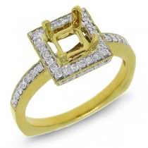 0.45ct 18k Yellow Gold Diamond Semi-mount Ring