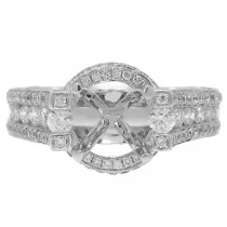1.80ct 18k White Gold Diamond Semi-mount Ring Size 5.5