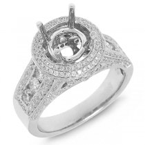 1.50ct 14k White Gold Diamond Semi-mount Ring