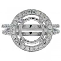 0.85ct 18k White Gold Diamond Semi-mount Ring