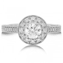 1.25ct 18k White Gold Round Brilliant Diamond Engagement Ring