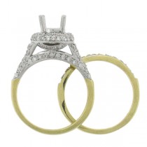 0.85ct 14k Yellow Gold Diamond Semi-mount Ring 2-pc