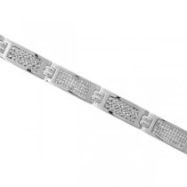 3.20ct 14k White Gold Diamond Man's Invisible Bracelet