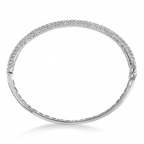 Diamond Multi Row Bangle Bracelet 14K White Gold (5.25ct)
